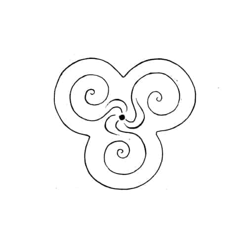 Esquisse de la fontaine Triskell d'intérieur